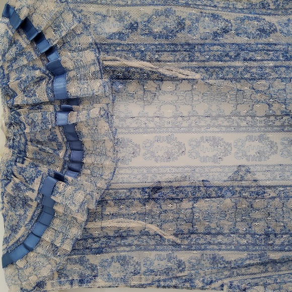 Free People In Paris Maxi Top Sheer Duster Blue - Picture 13 of 16